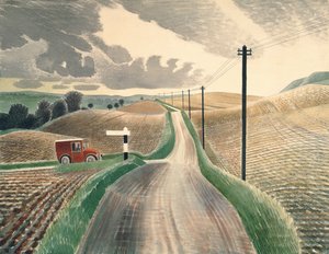 Paisagem de Wiltshire, 1937 (aquarela)